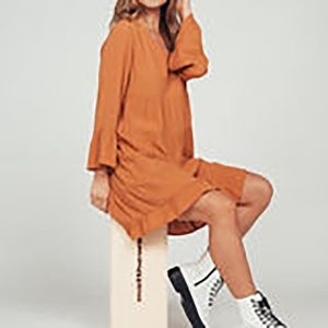 Vestique Simple and Stunning Trapeze Long Sleeve Dress